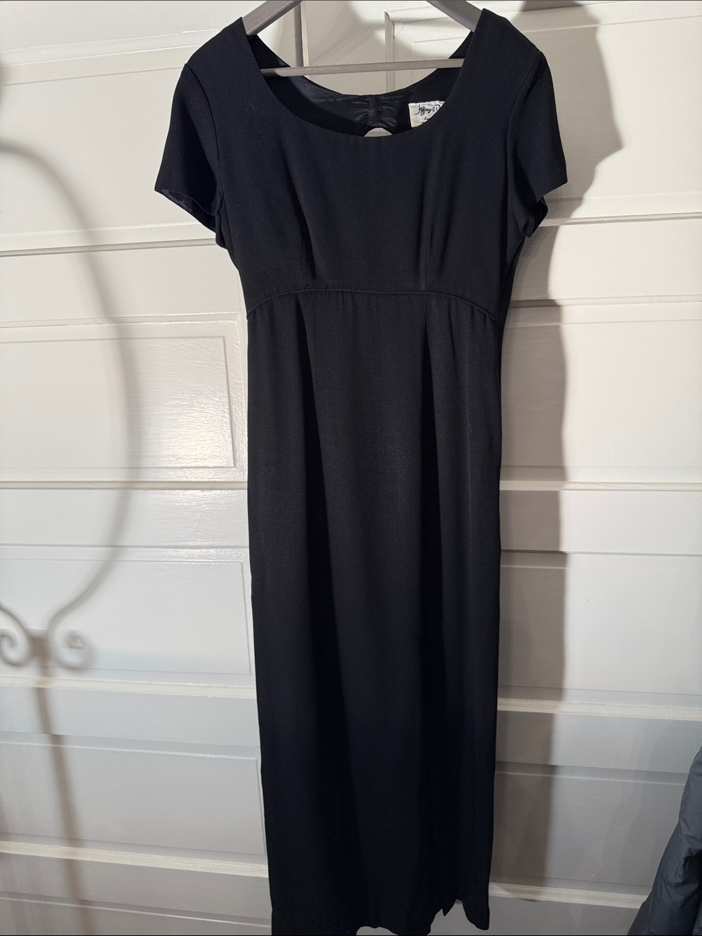 Vintage dress Romantic Dramatic Timeless Back Cutout Empire Waist Black Occasion